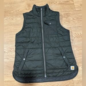 Carhartt Reversible Green and Grey Quilted and Sherpa Vest